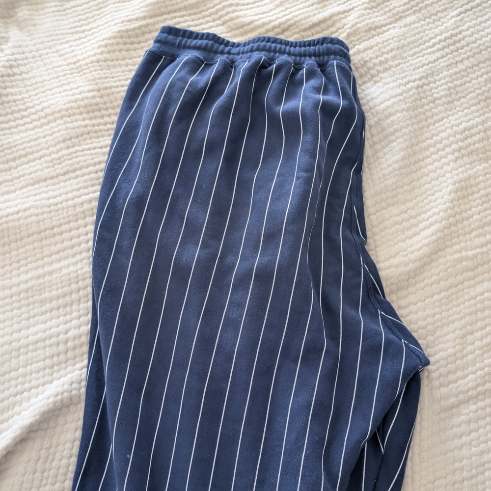 Navy Blue Striped Pants